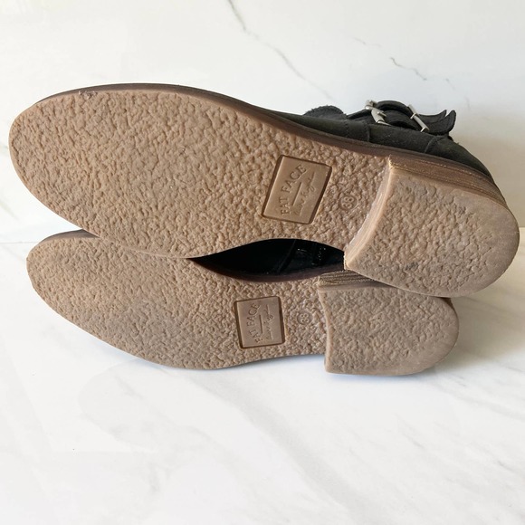 Fat Face Distressed Leather boots Double Buckle Black Sz 38 - Picture 7 of 8